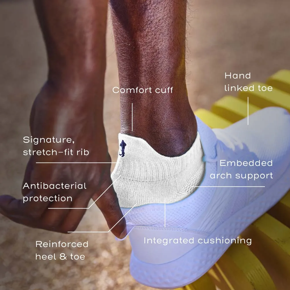 Simply Active Ankle, Cotton White, 4-Pair Box