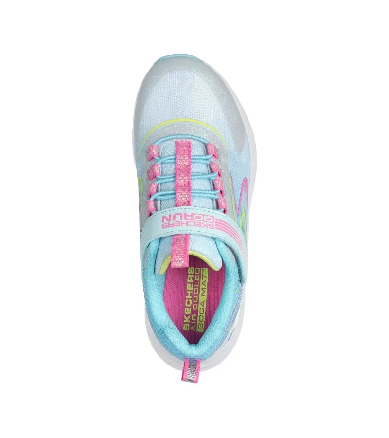 Skechers Girls Blue Glitter Mesh Slip On Trainer Go Run Accelerate - 303920L