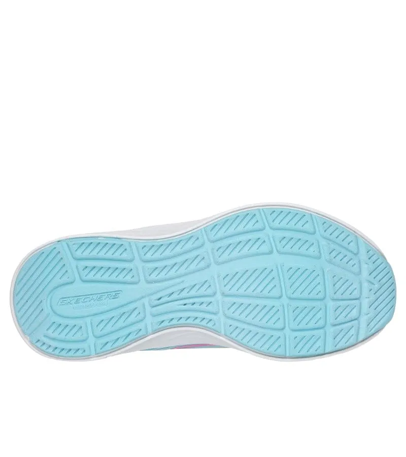 Skechers Girls Blue Glitter Mesh Slip On Trainer Go Run Accelerate - 303920L