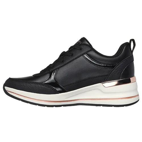Skechers Ladies Wedge Trainers - 177345 - Black