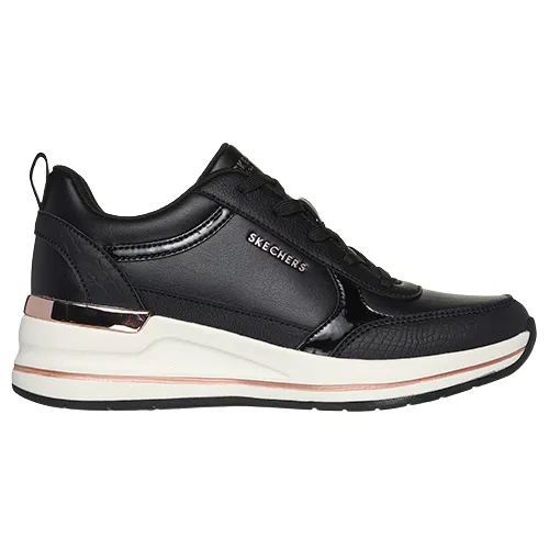 Skechers Ladies Wedge Trainers - 177345 - Black