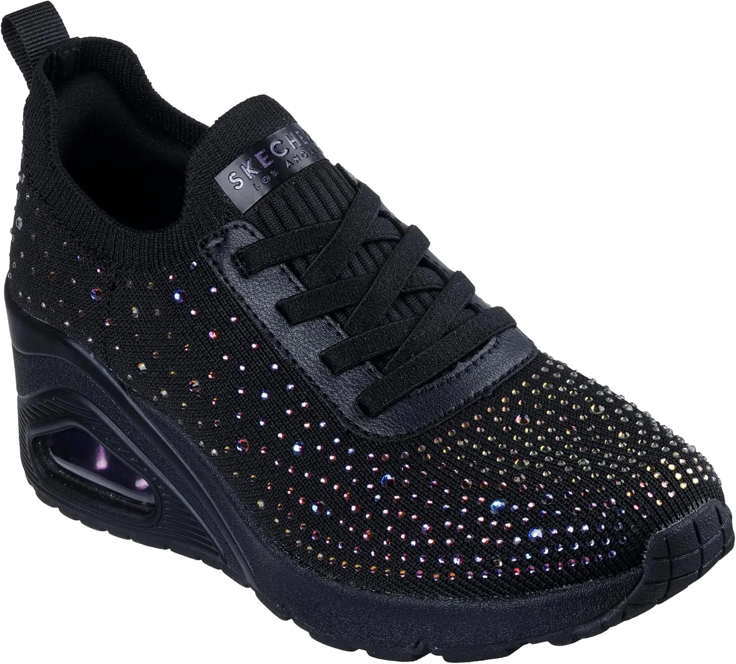 Skechers Women's Uno Wedge-Shine Knit Sneaker