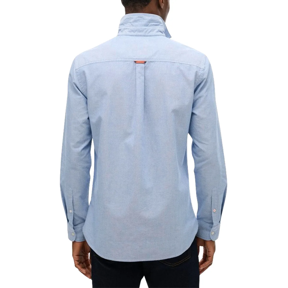 Superdry Essentials Oxford Long Sleeve Shirt - Azure Blue Chambray Oxford