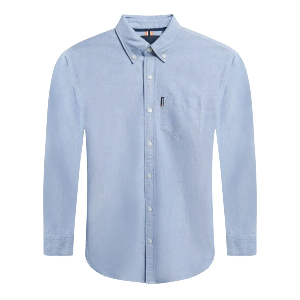 Superdry Essentials Oxford Long Sleeve Shirt - Azure Blue Chambray Oxford