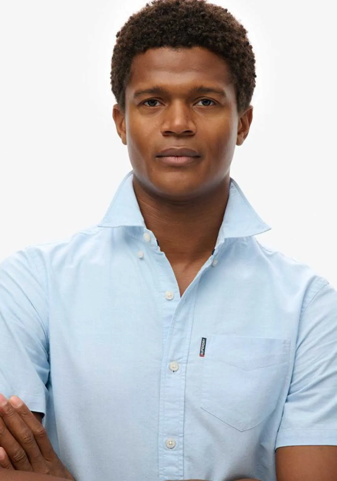 Superdry Oxford Short Sleeve Shirt, Classic Blue
