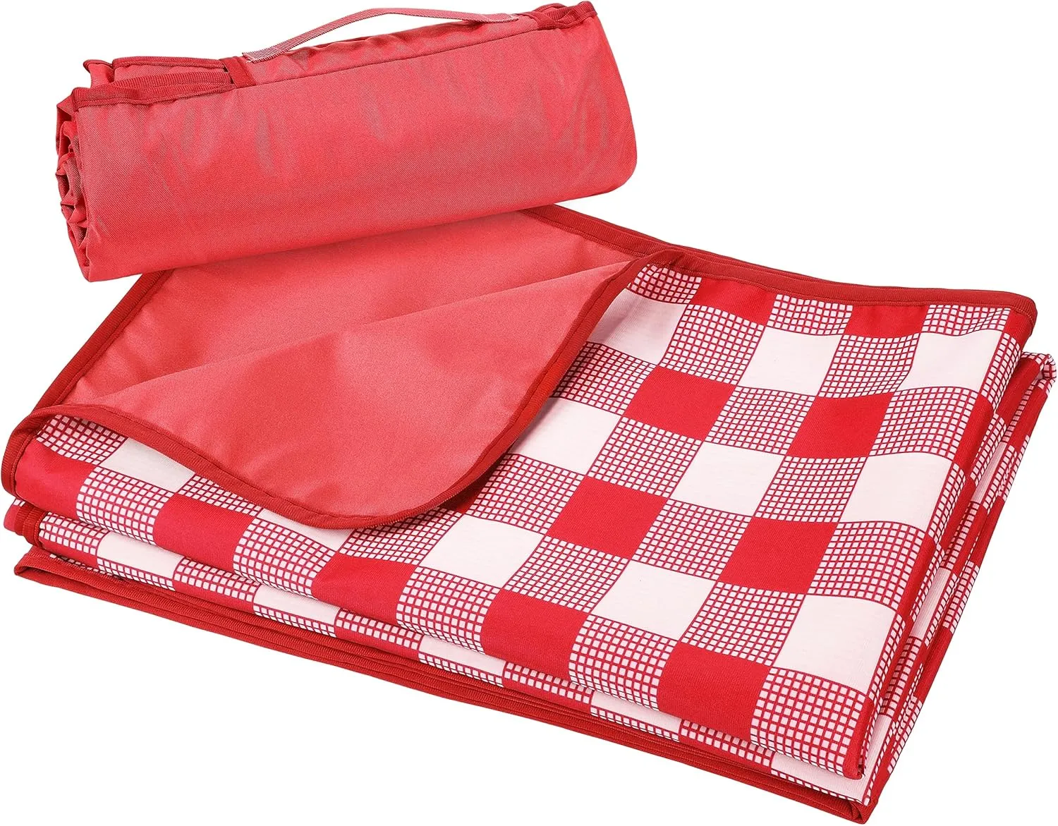 Tirrinia 60"x 80" Picnic Waterproof Outdoor Blanket, Red Plaid Table Cloth Covers for Dining, Camping, Outdoor, Foldable Camping Blanket for Travel Family Concerts.