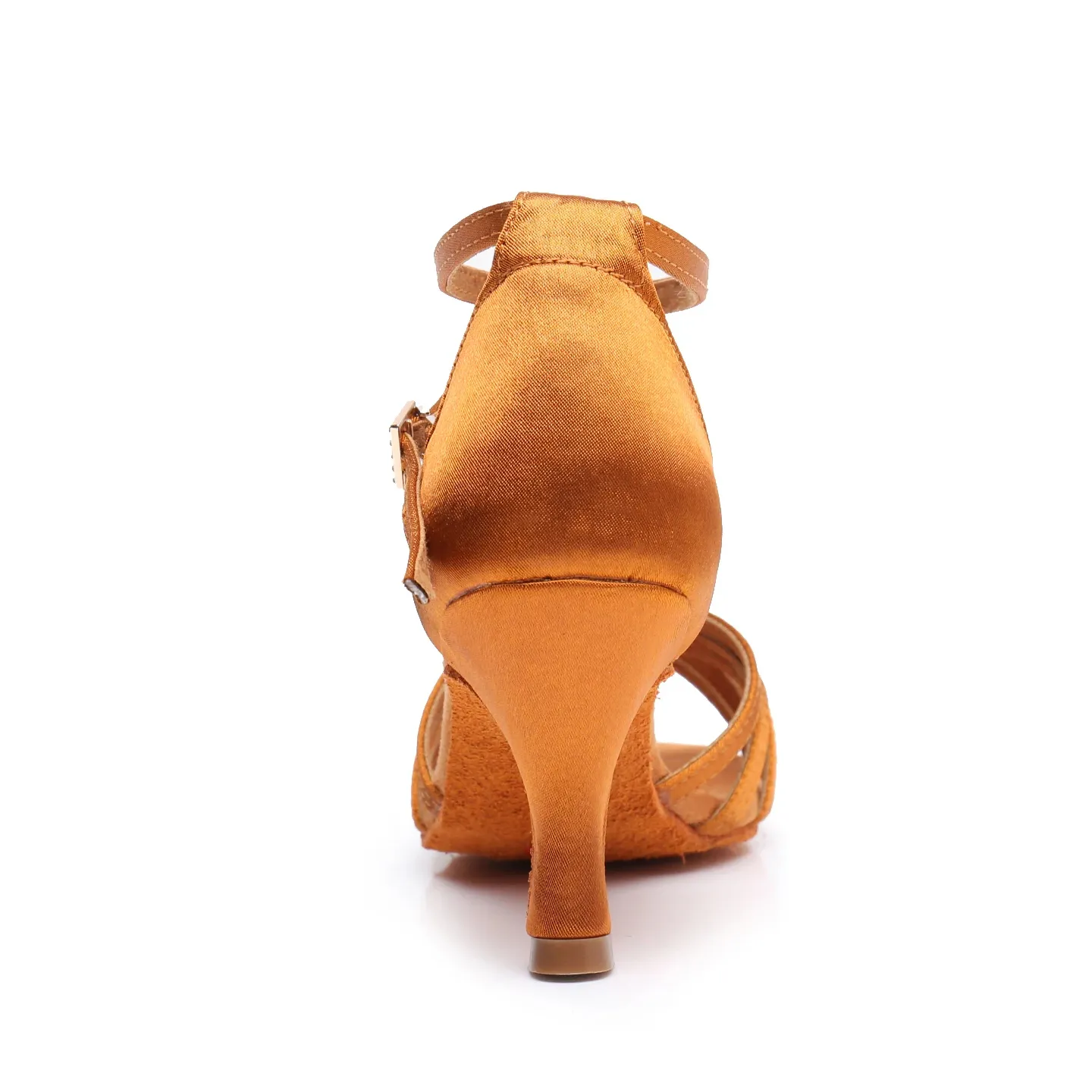 Women's 7 - 10 cm Brown High Heel Sandal with Rhinestone Buckle