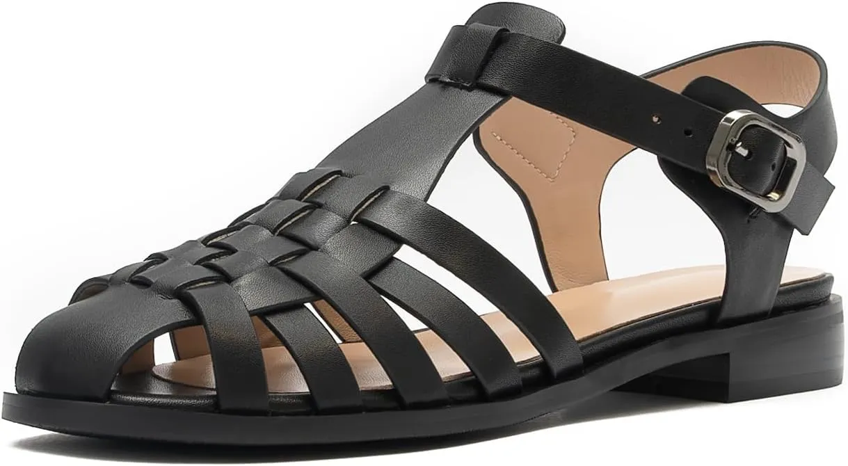 Women's Flat Leather Roman Sandal
