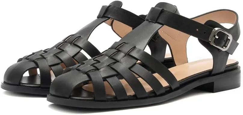 Women's Flat Leather Roman Sandal