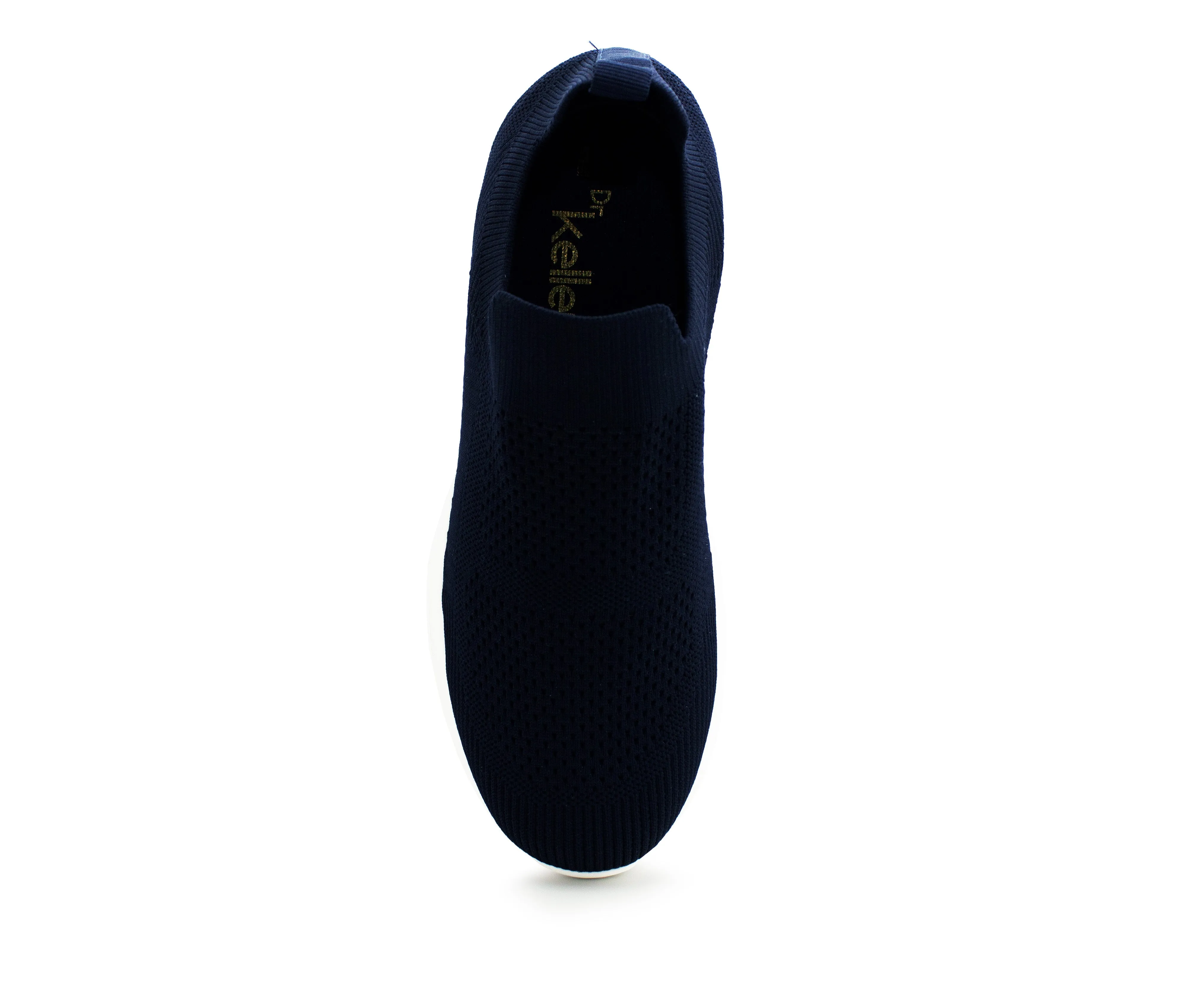Womens Slip On Navy Breathable Mesh Ladies Lightweight Casual Flat Walking Active Sneaker Pumps Fashion Trainers